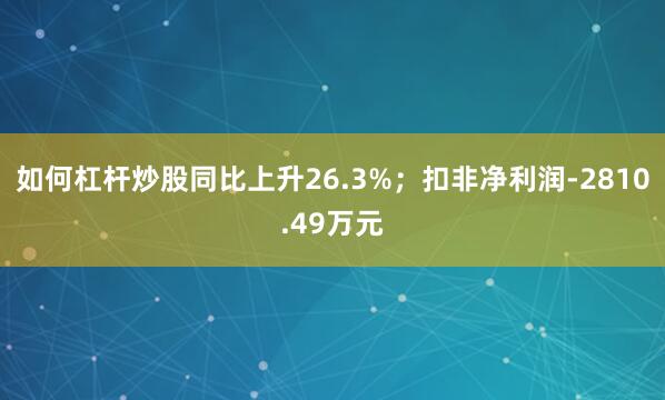 如何杠杆炒股同比上升26.3%；扣非净利润-2810.49万元